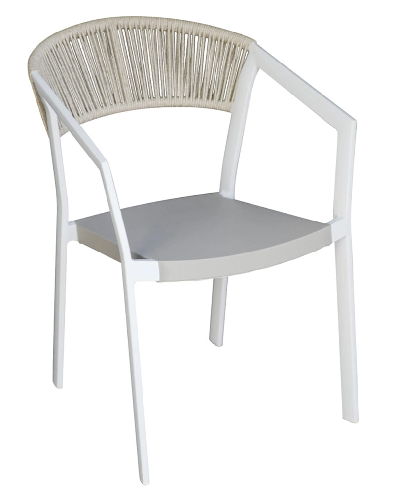 Sedia Cagliari in alluminio Greenwood Colore: Bianco -canapa- coffee, Materiale: Alluminio