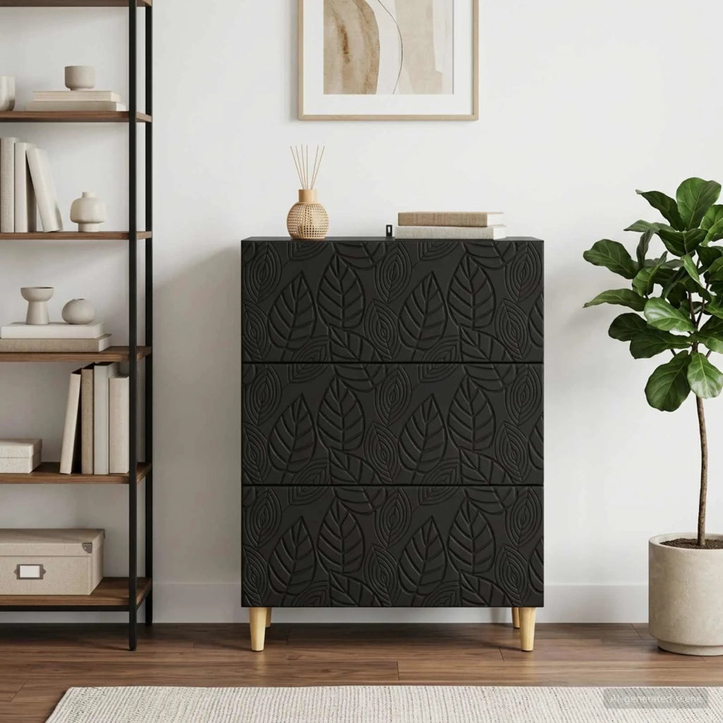 Mobile con Cassetti Nero 66 x 34,5 x 90 cm Legno ingegnerizzato 895066