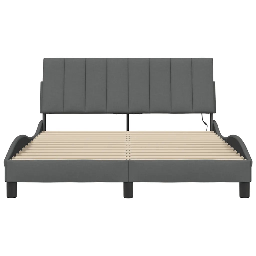Giroletto senza Materasso Hanko Grigio Scuro 140x190 cm Tessuto 3310455
