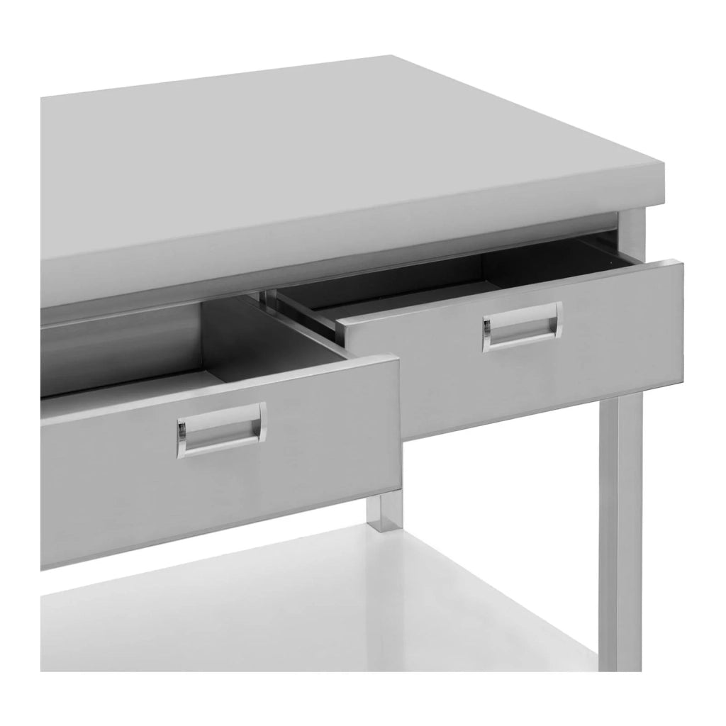 Tavolo da lavoro con cassetti 150 x 60 cm 295 kg tavolo da lavoro tavolo da lavoro officina professionale acciaio inox 14_0005146