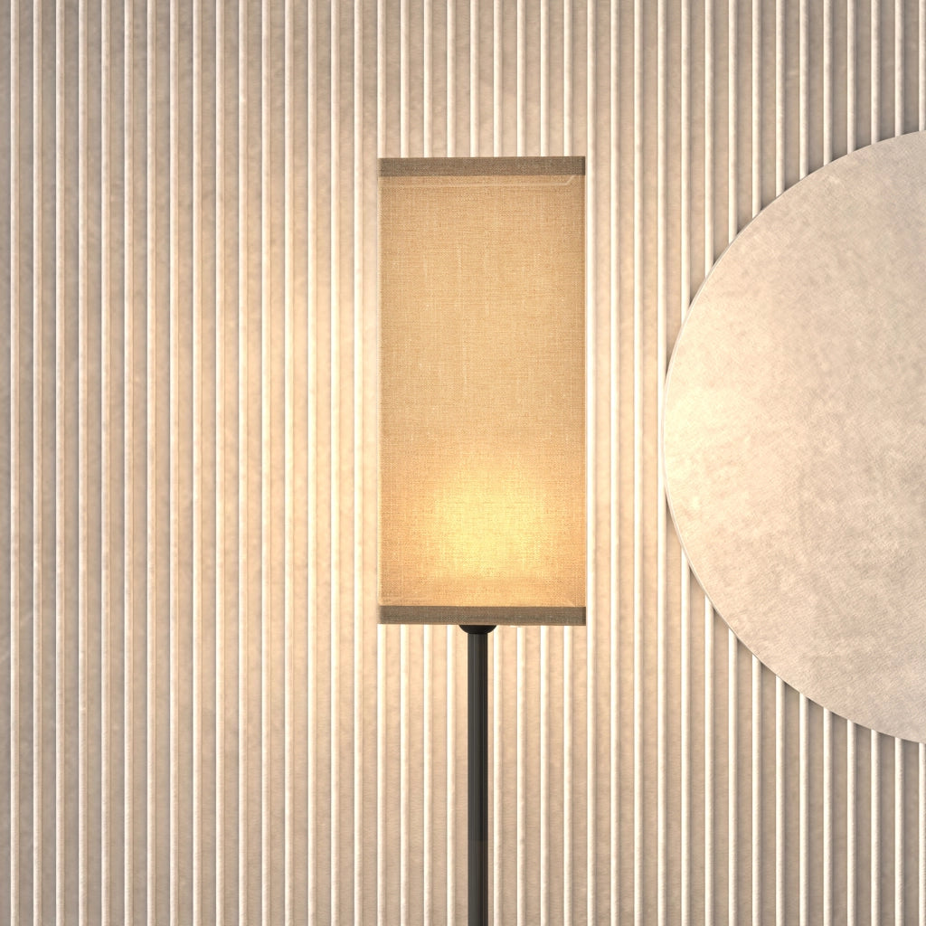 Lampada da terra ¨C zephmum ¨C beige effetto lino 25x161.5 cm
