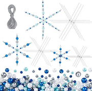 Decorazione di Natale a forma di fiocco di neve - 595 pezzi/set - Forme metalliche - Perle imitate - Perle in metallo 4/6/8 mm - Decorazioni per Natale - Diverse dimensioni 95x85/115x100/150x130 mm