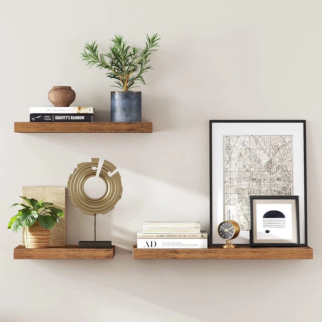 Mensola da parete Valora SHELF 60CM in stile rustico marrone per soggiorno