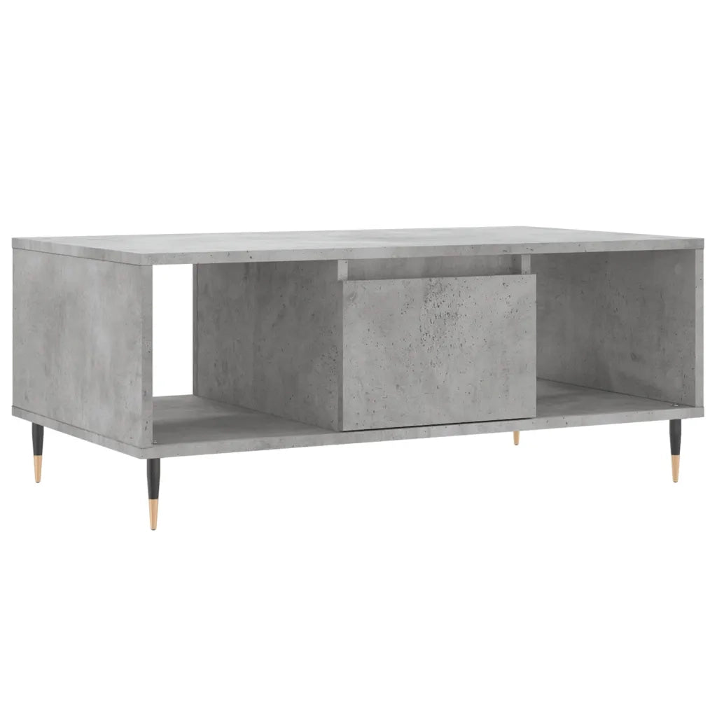Tavolino Salotto-Tavolino da soggiorno-Tavolo Grigio Cemento 90x50x36,5 cm Legno Multistrato 607447