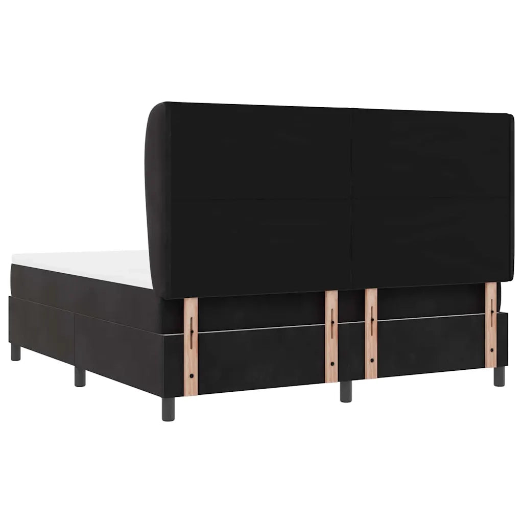Letto a molle con materasso Nero 200 x 180 cm Velluto 3340996