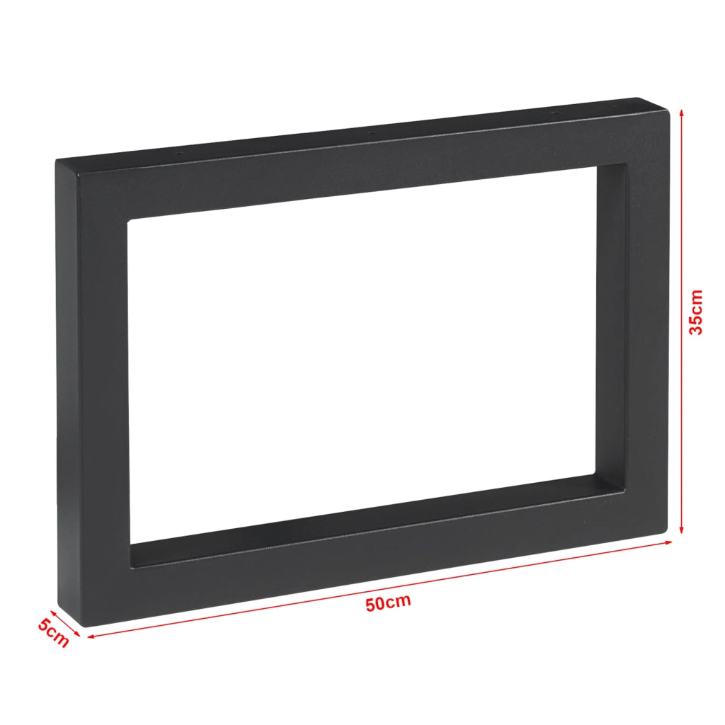 Set di 2 gambe per tavolo da arredamento moderno design originale 35 x 50 cm acciaio nero 03_0009673