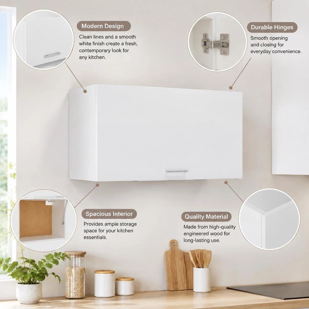 Lyon Wall Cabinet, White, 60x31x40 Cm, Wood-based Material