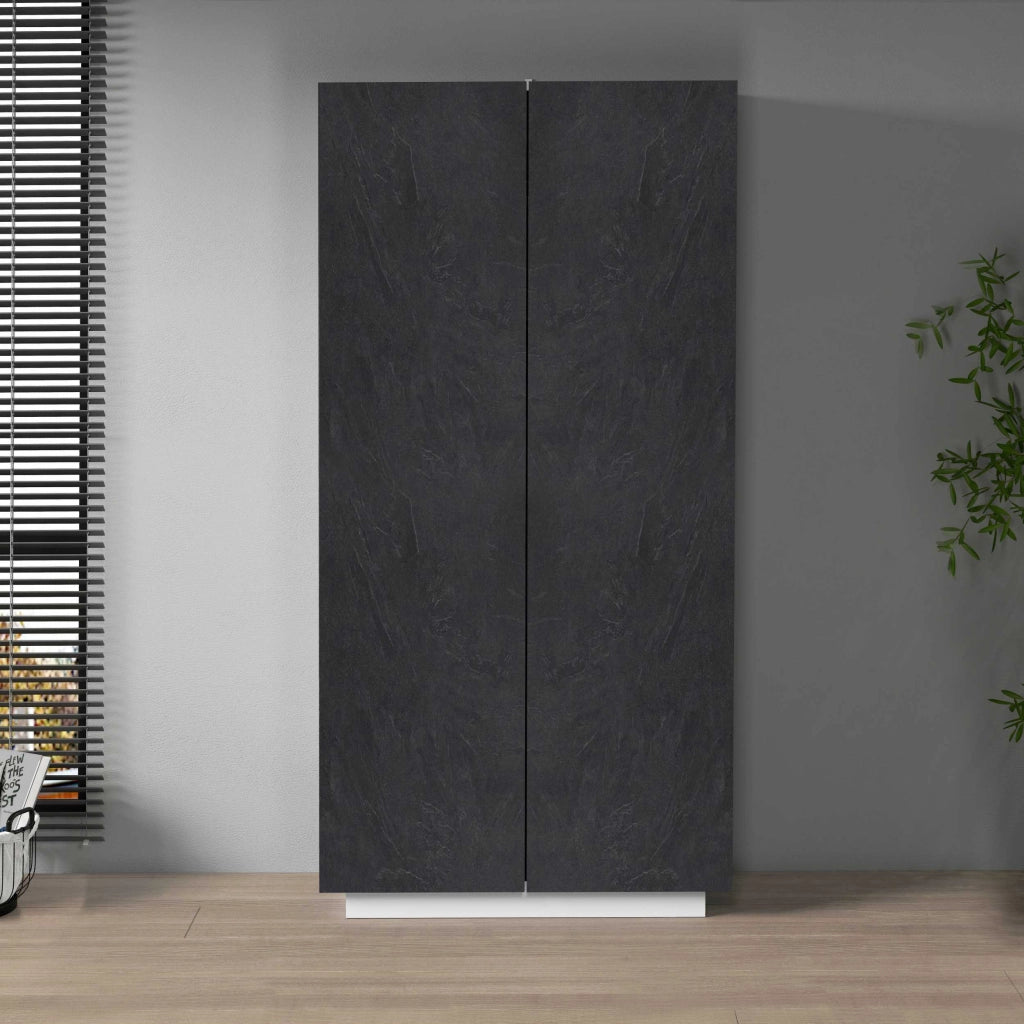 WHOUS Armadio multiuso Easy a 2 ante bianco opaco e report 79,20x38x166 cm