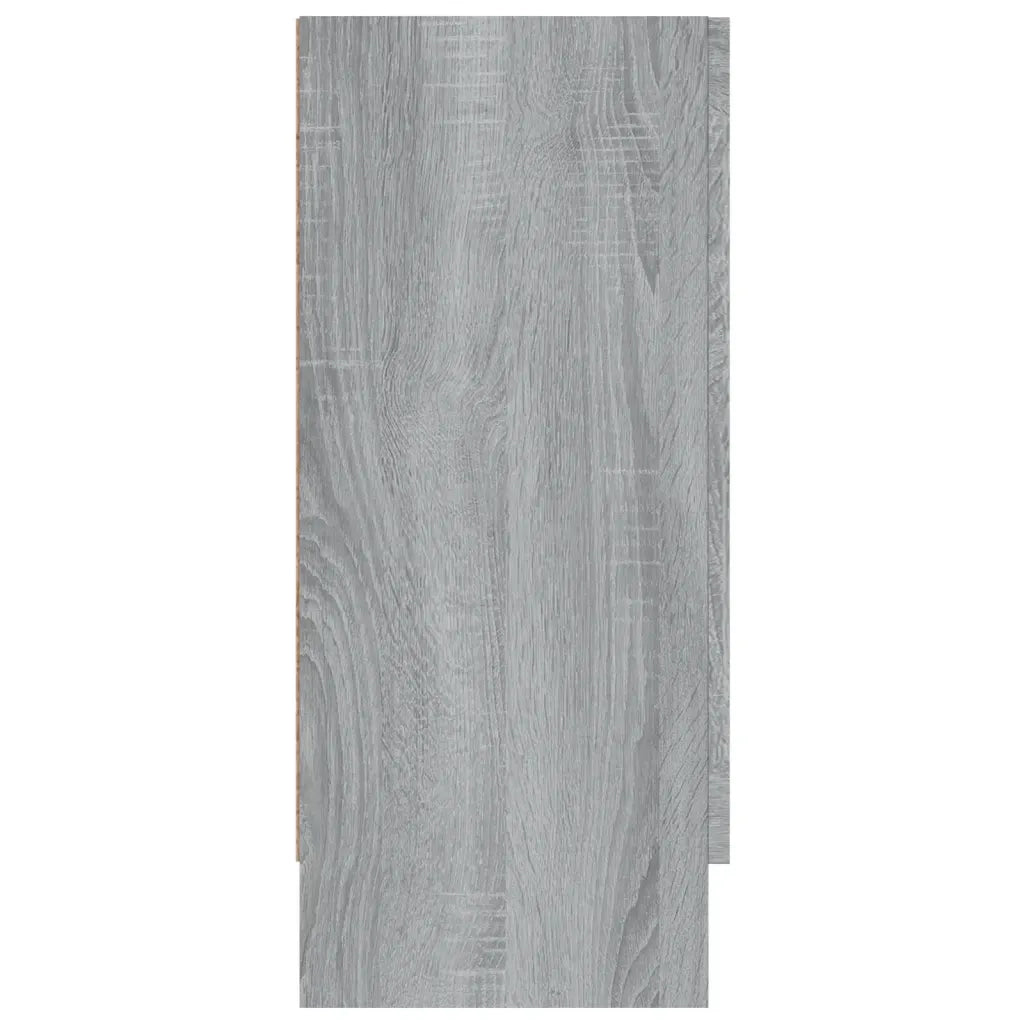 Mobile contenitore con ante in vetro 120 x 30 x 70 cm design elegante sala da pranzo legno composito grigio 02_0048222