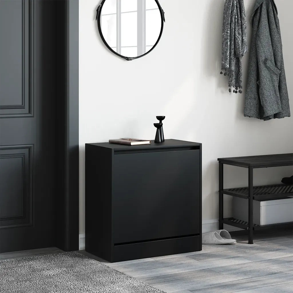 Scarpiera | Mobile per scarpe Nera 60x34x63,5 cm in Legno Multistrato