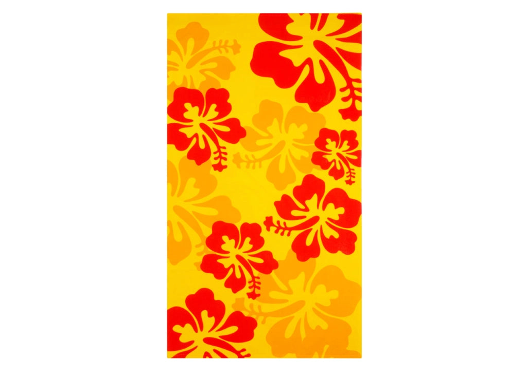 Telo Mare Grande 100x180 Spugna Spiaggia Piscina Maui Fiore Hawaii D7 - Telo Mare - Arancio