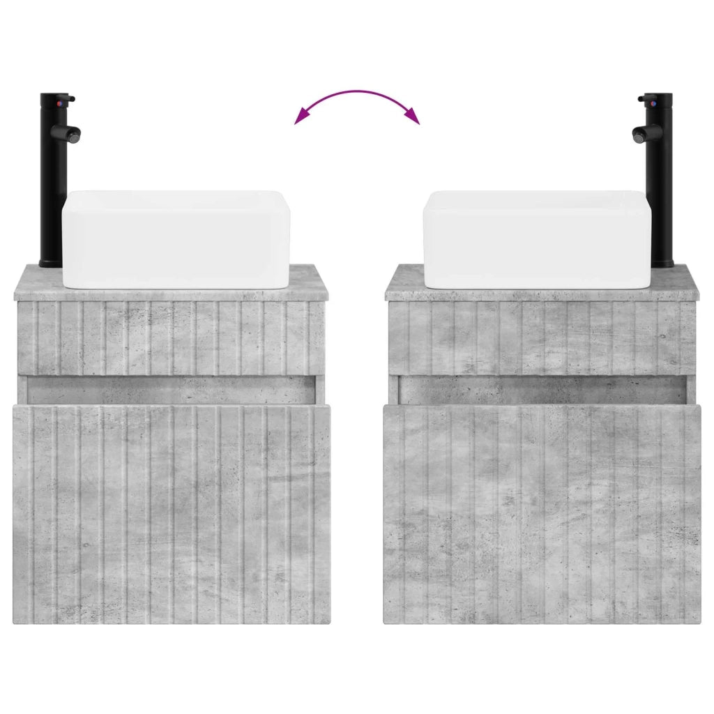 Mobile lavabo da parete Grigio Cemento 49 x 41 x 63 cm