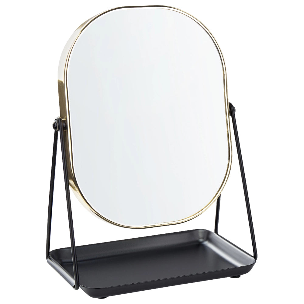Specchio make up decorativo da tavolo oro 20 x 22 cm bagno camera da letto moderno