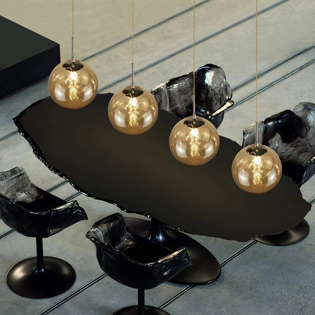 ZMH Lampada a sospensione a LED in vetro regolabile in altezza per illuminazione del soggiorno