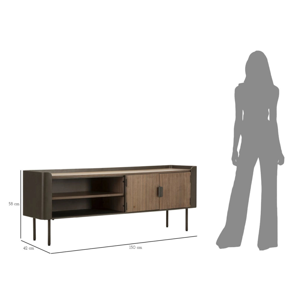 Mobile Porta TV VKH229, Marrone, Legno, 150x42x58 cm