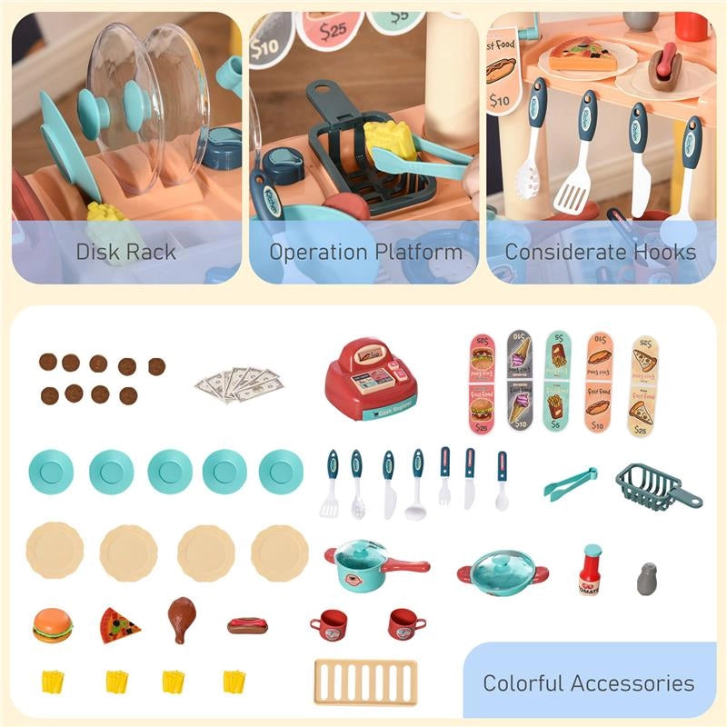 CUCINA GIOCATTOLO PER BAMBINI 3-6 ANNI CON 50 ACCESSORI INCLUSI