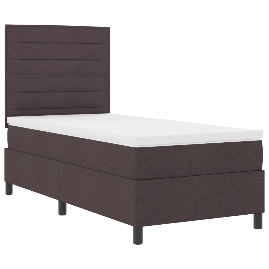 Letto a Box Spring con Materasso Grigio Scuro 100x200 cm Tessuto