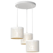 Lampada a sospensione Loft Shade bianca oro 3xE27 Luminex