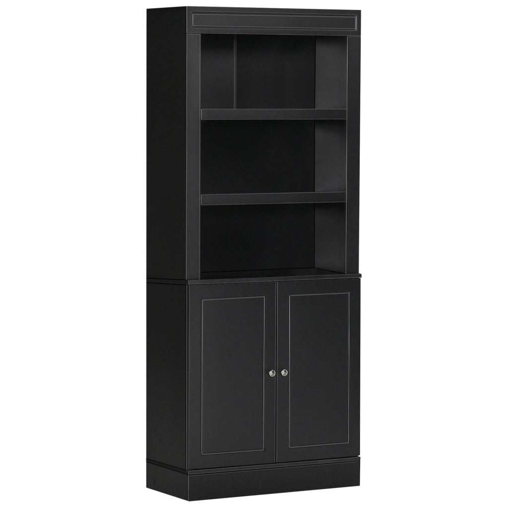 Mobile Credenza con Ante e Ripiani Regolabili ¨C Xylo ¨C Legno Nero per Cucina e Soggiorno