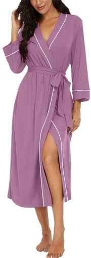Kimono da donna leggero a 3/4 manica per la camera da letto, abbigliamento da sera e loungewear casuale (rosso scarlatto, S)