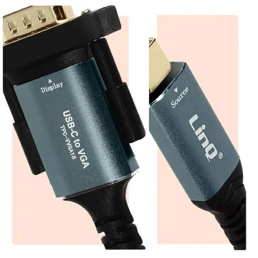 Trade Shop - Cavo Video Adattatore Da Type-c A Vga Ad Alta Definizione 1080p 1,8mt Tpc-vvga18 -