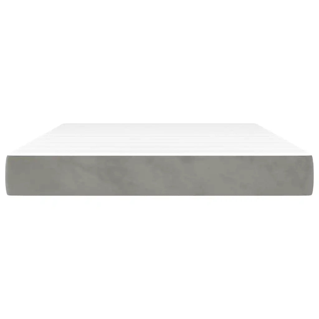 Materasso a Molle Insacchettate Rigidit¨¤ Media Grigio Chiaro 140x210x20 cm in Velluto