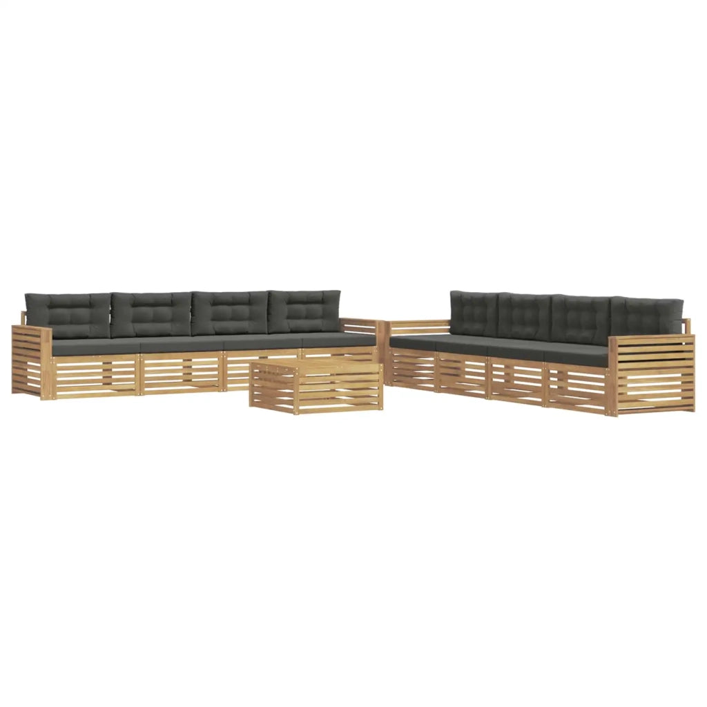 Set di divani da esterno 9 pz Bianco e Antracite Poliestere 3390252