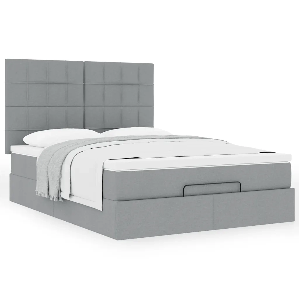 Struttura Letto Pouf con Materasso 140x200 cm in Tessuto 3313161