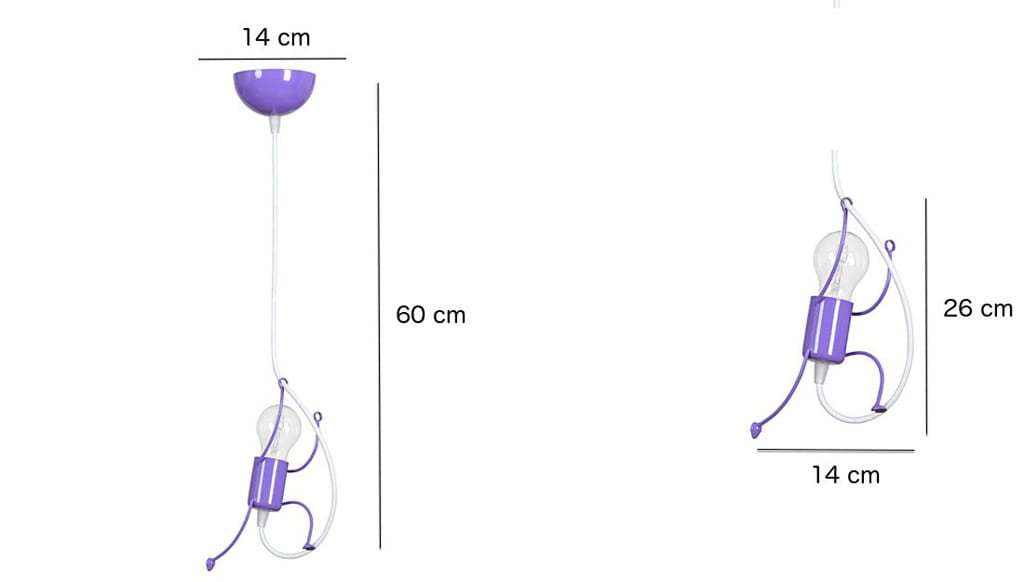 Lampada a sospensione Emibig Bobi 1 nera E27 Ø14cm