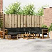 Set di divani da esterno con cuscino 9 pcs Naturale e Nero 3368967
