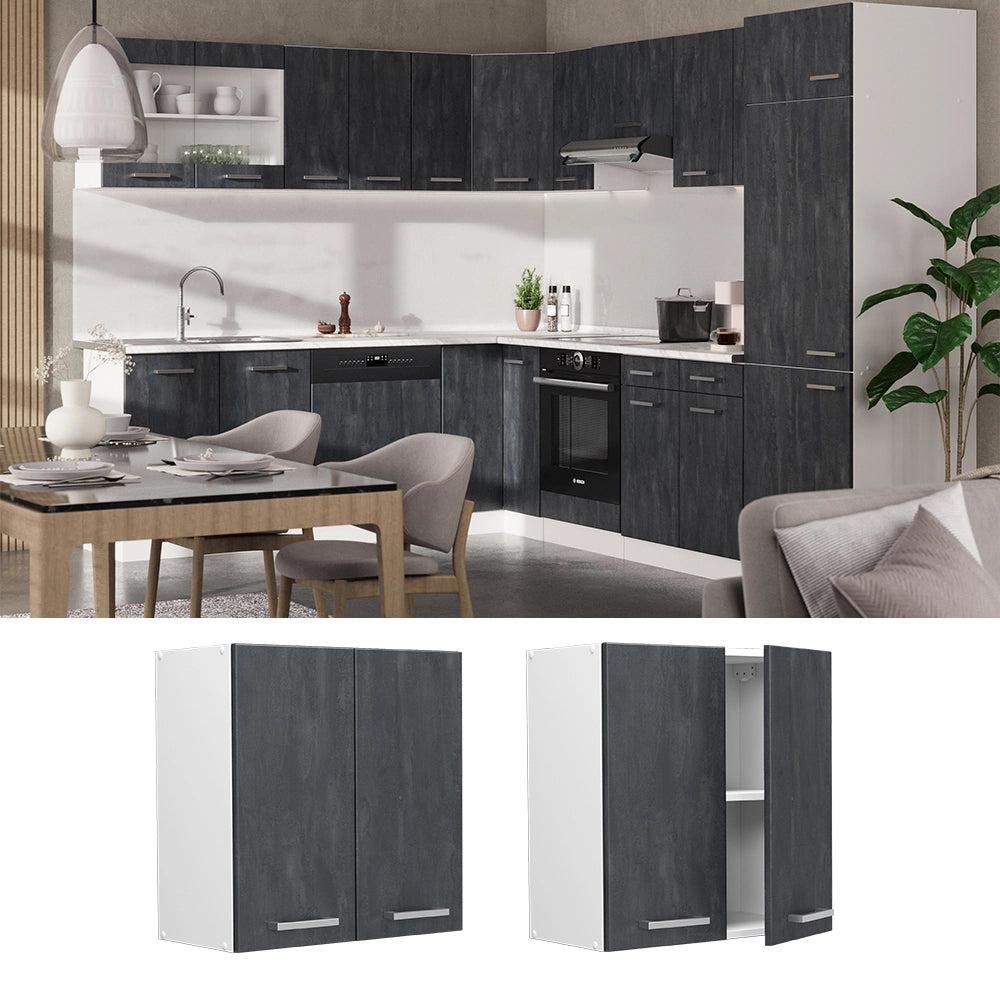 Vicco Pensile da cucina Calcestruzzo nero 60 cm