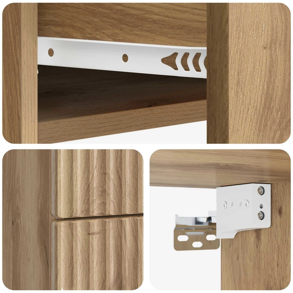Mobiletto da notte a muro con cassetto 2 pcs Rovere Artigianale 898994