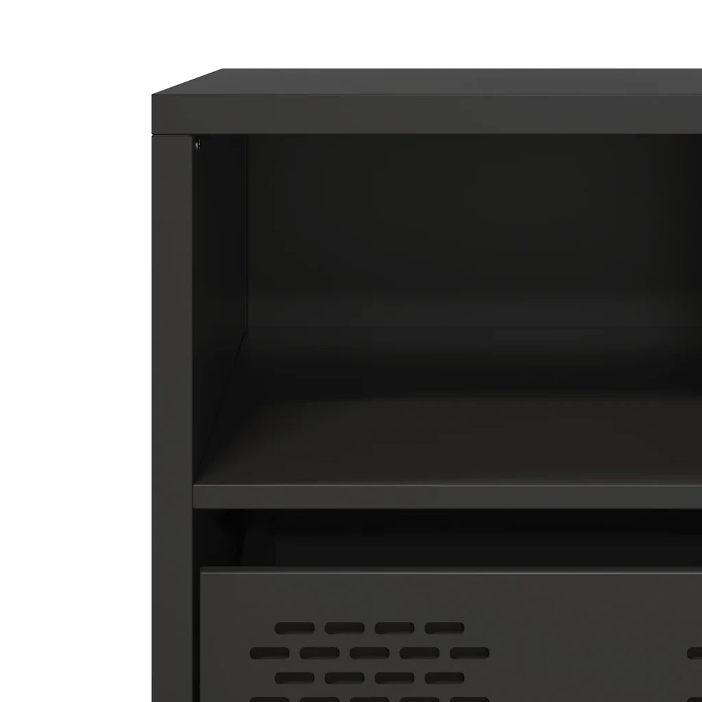 Mobile TV | Armadietto TV | Mobile Porta TV Nero 68x39x43,5cm in Acciaio Laminato a Freddo
