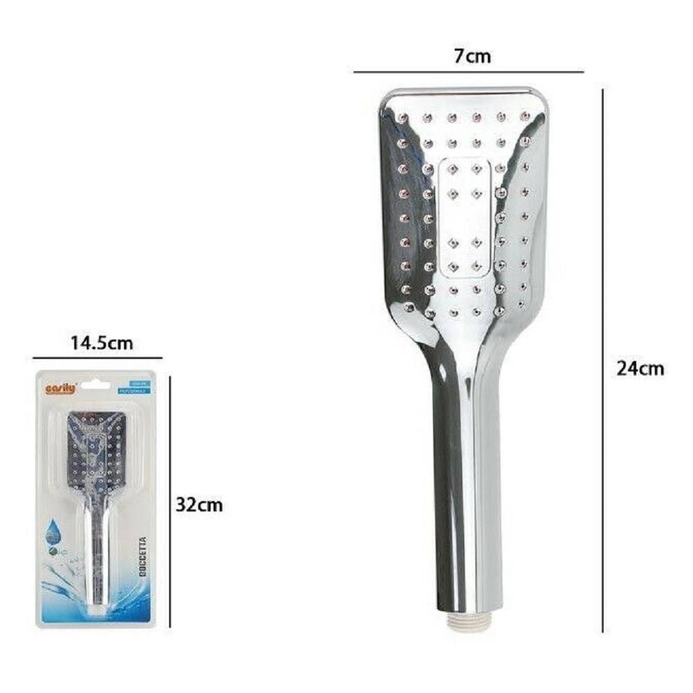 Trade Shop - Doccetta 24x7cm Doccino Soffione Doccia Bagno Cornetta Moderno Rettangolo 59230 -