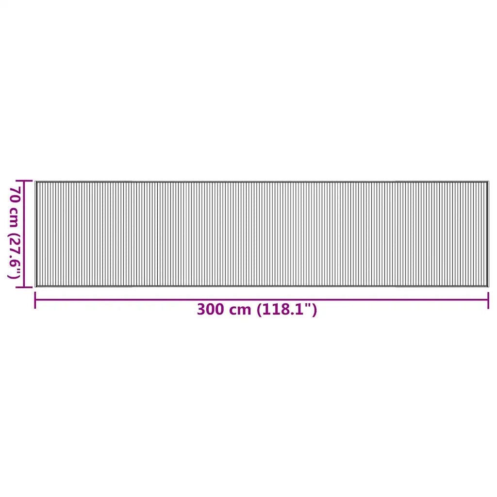 Tappeto Rettangolare Marrone 70x300 cm in Bambù 376878