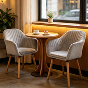 SEDIE da pranzo Set da 2 pezzi 81 cm in velluto grigio chiaro
