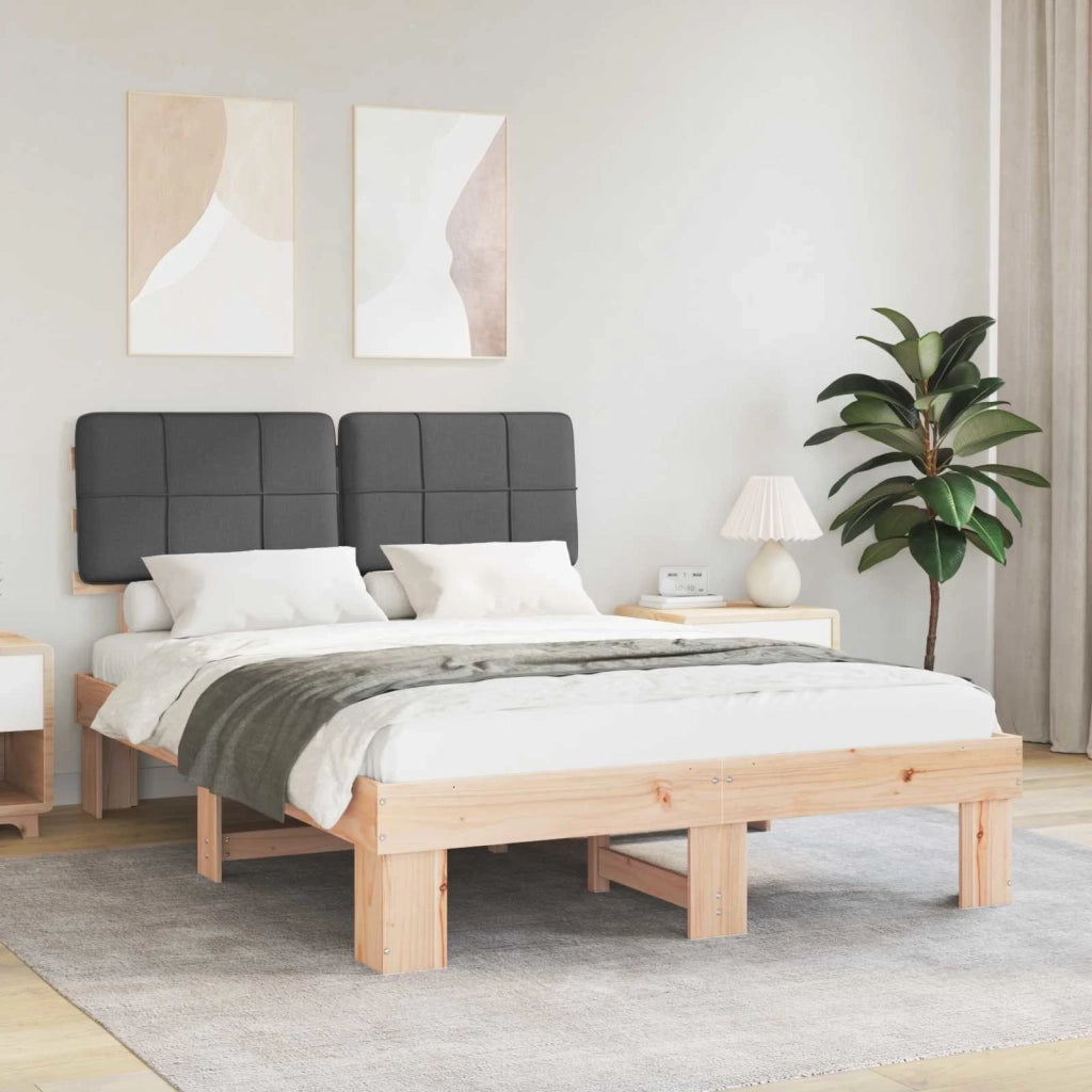 Letto con Testiera Rivestita Grigio scuro 160 x 200 cm 877405