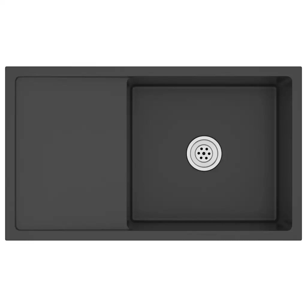 Lavello da Cucina Lavorato a Mano Nero Acciaio Inox 51521