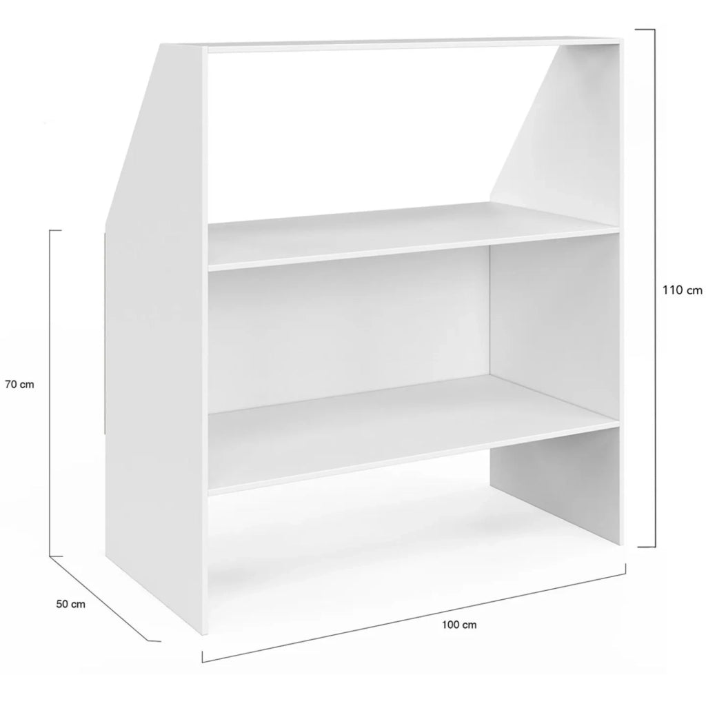 IDMarket - TOMI Scaffale inclinato a 2 livelli 100 x 50 x 70/110 cm bianco