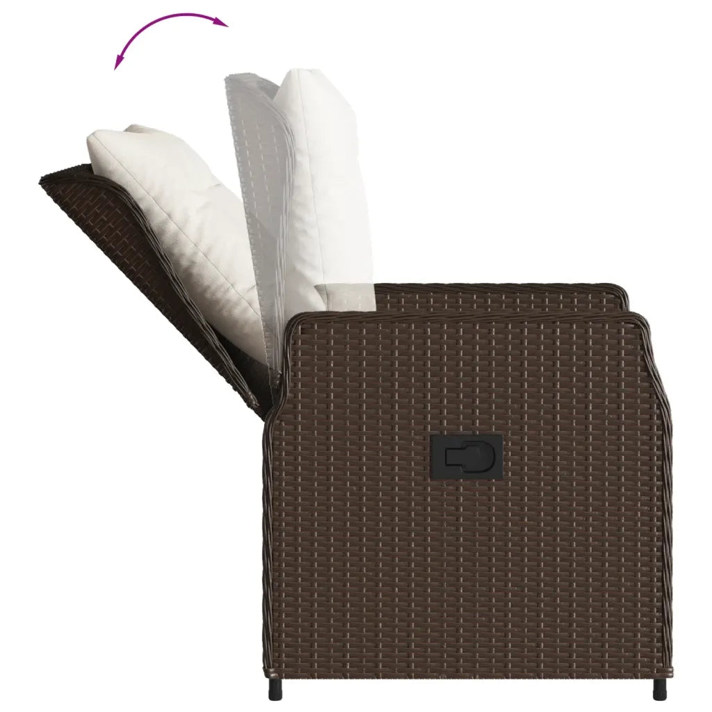 Set da Pranzo da Giardino 7pz con Cuscini in Polyrattan Marrone 3262852