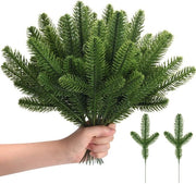 50 pezzi di finte foglie di pino, lunghe aghi di pino artificiali, steli di pino a foglia di pino, aghi di pino finti come bombolette per decorazioni di Natale e vasi.