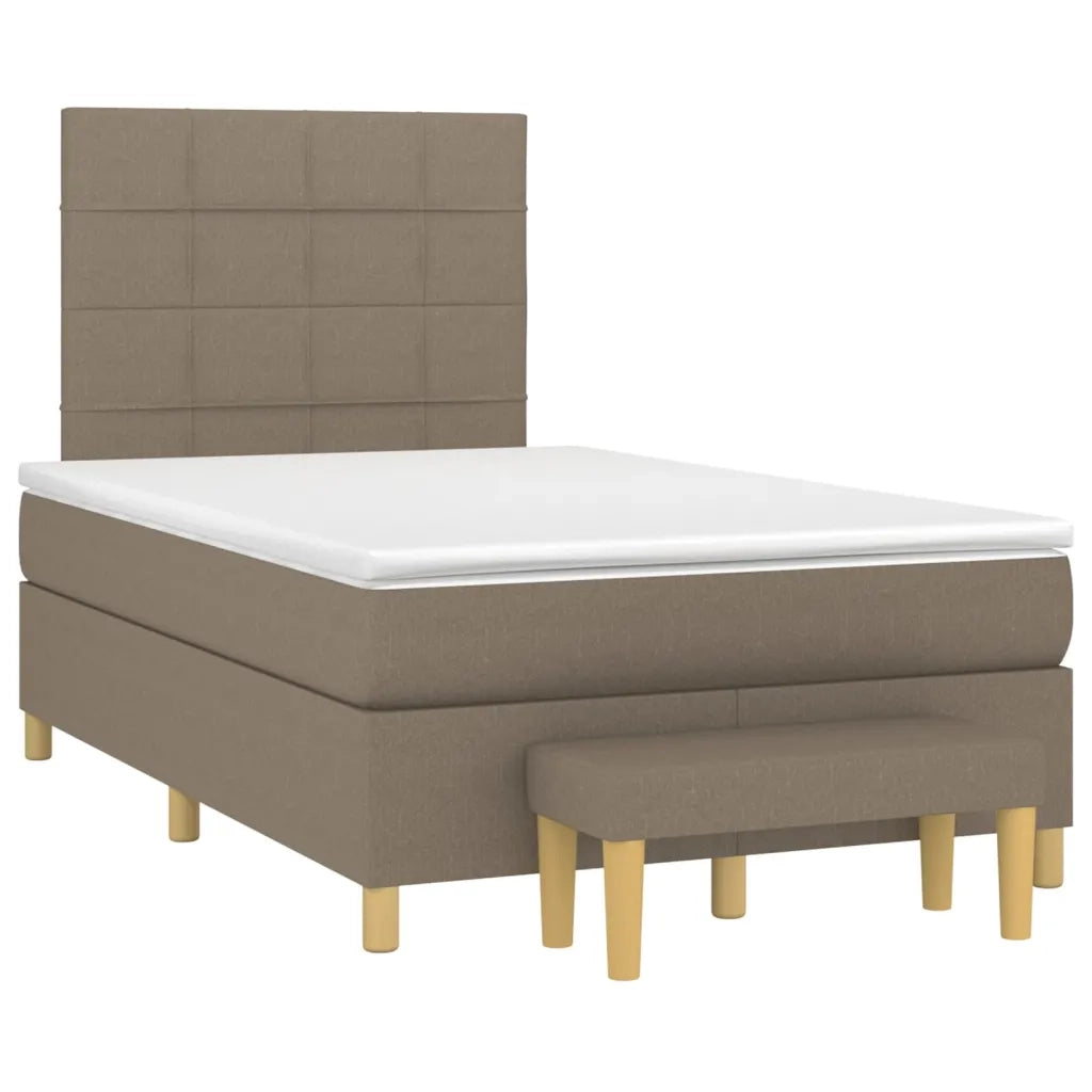 Giroletto a Molle con Materasso Tortora 120x200 cm in Tessuto 3137145