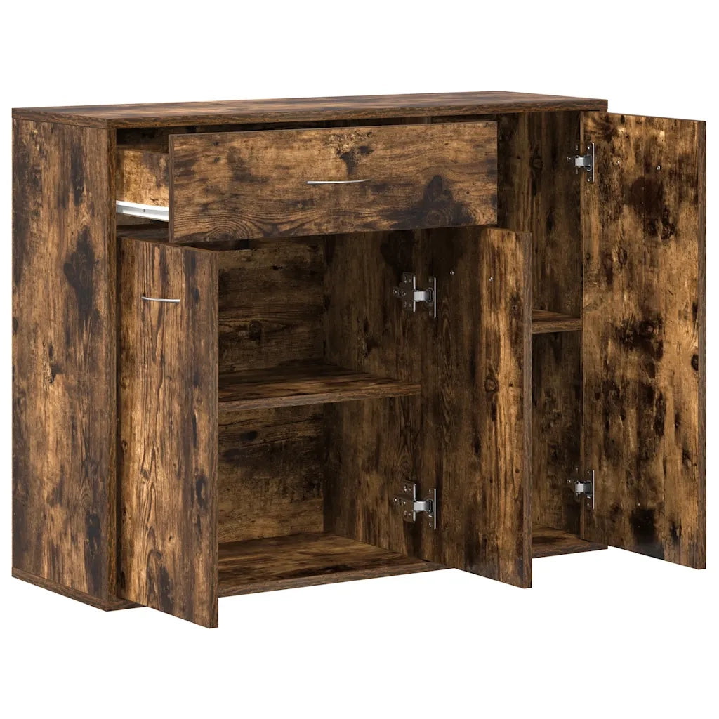 Credenza Rovere Fumo 88x30x70 cm in Legno Ingegnerizzato