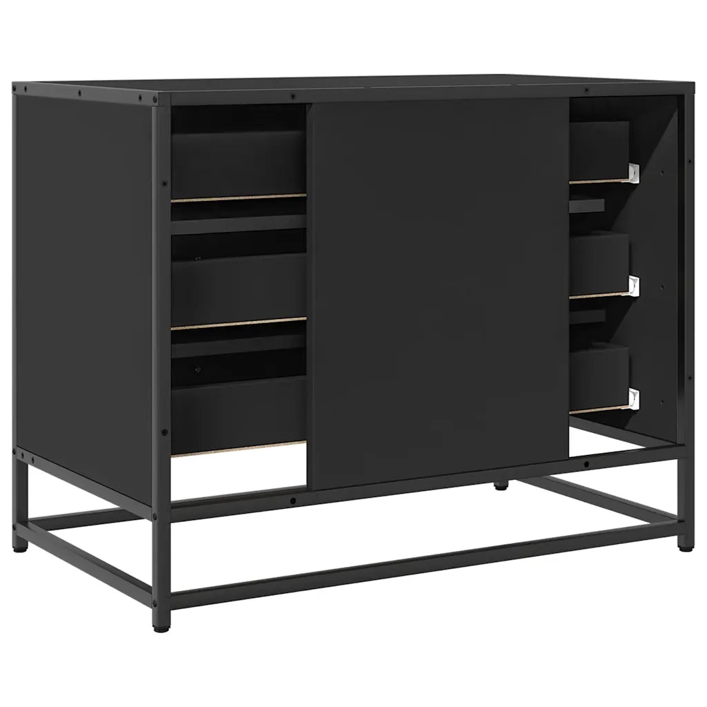 Cassettiera Nera 70x41x56 cm in Legno Multistrato 849074