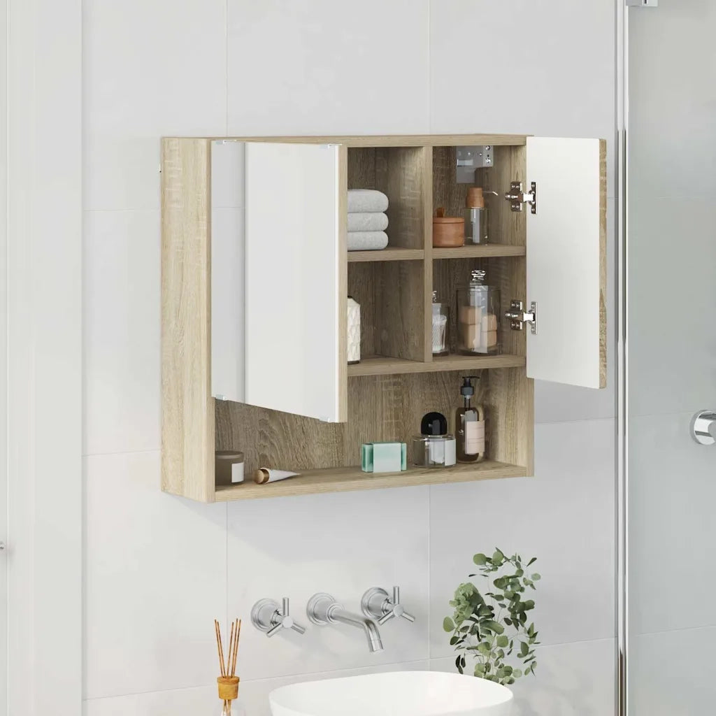 Mobiletto per specchio con porta Rovere Sonoma 59 x 17 x 55 cm 883366