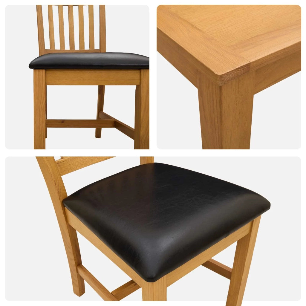 Set da pranzo 5 pz Nero Legno di Quercia Massello 3430340