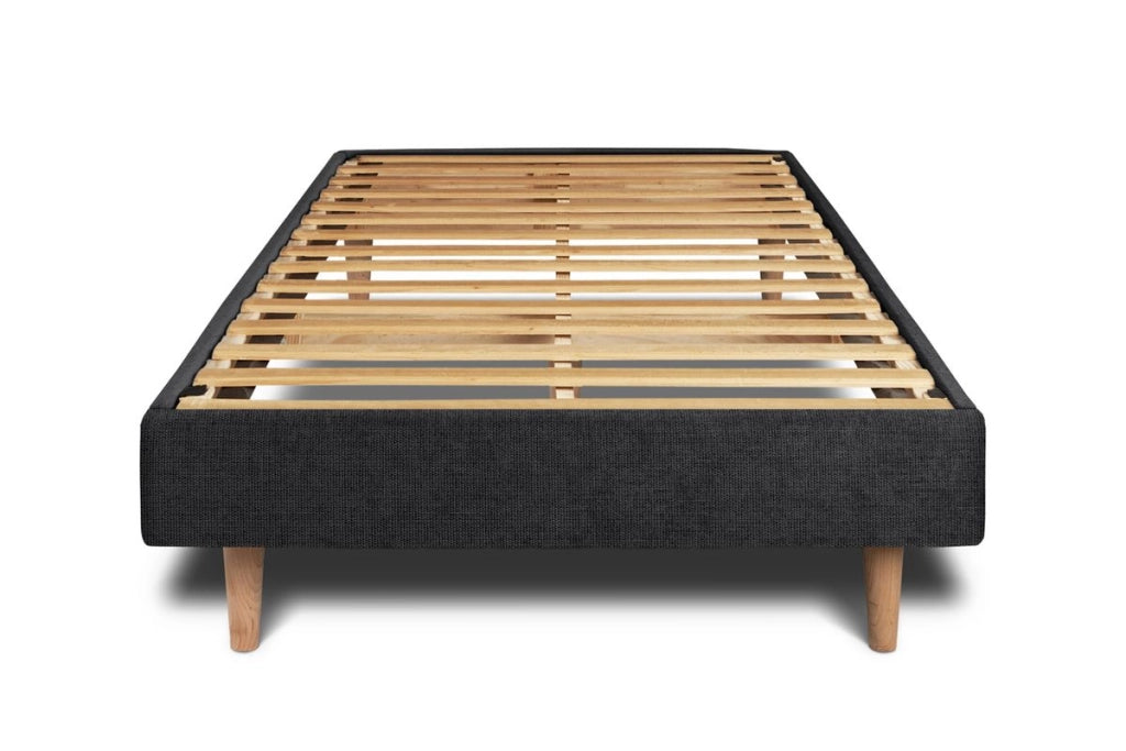 Letto 90x200 cm con testata imbottita - Tessuto Tela opaca