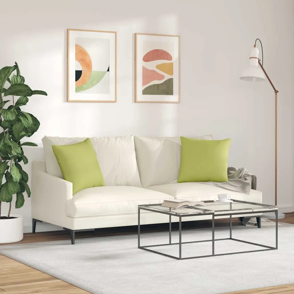 Cuscini da Divano 2 pcs Verde chiaro 45 x 45 cm Tessuto
