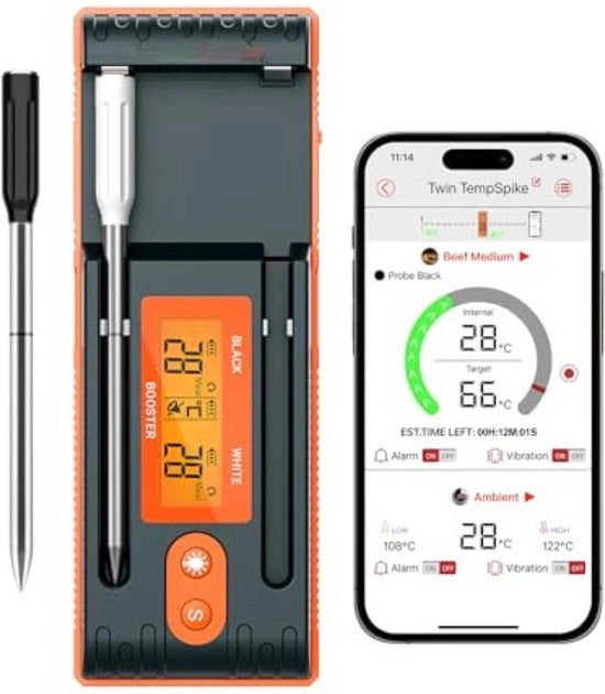 Termometro di carne Bluetooth - Termometro di carne Digitale - Termometro di carne Senza fili - Termometro di forno - Termometro di carne con App
