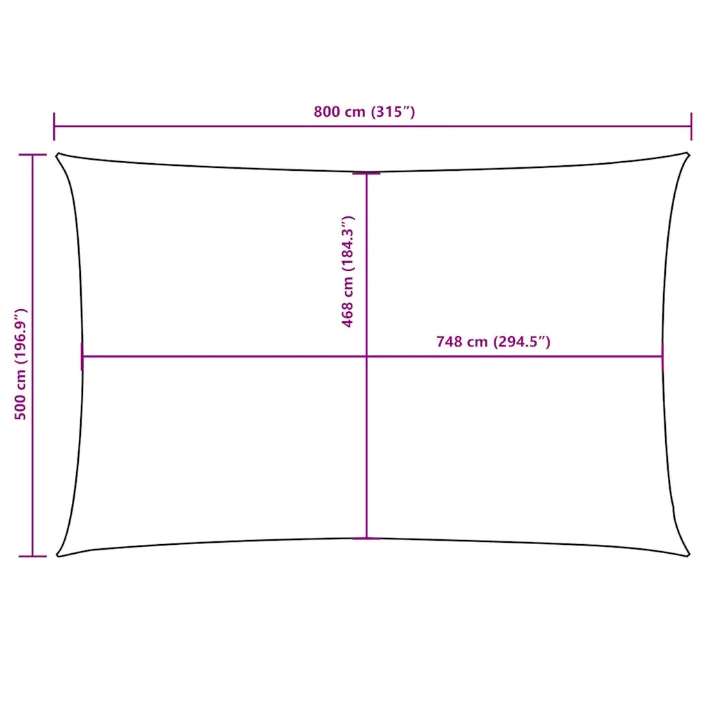 Parasole a Vela Oxford Rettangolare 5x8 m Nero